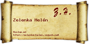 Zelenka Helén névjegykártya